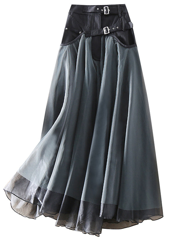 French Grey fashion Patchwork Tulle Skirts